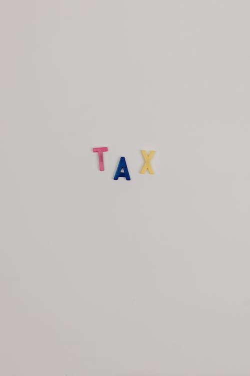 An image of the word tax on white background 